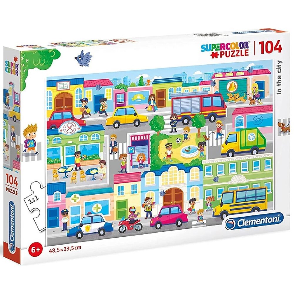 Clementoni SuperColor Puzzle - In the City -104 Piece Age 6+  New Sealed